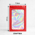 Premium Red Holographic Resealable Zip Lock Pouches