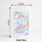 Premium White Holographic Resealable Zip Lock Pouches