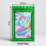 Premium Green Holographic Resealable Zip Lock Pouches